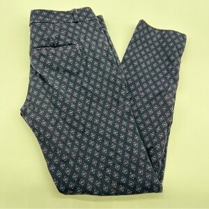 Banana Republic Women's Skinny Jeans Black w/Blue/Red Geometric Print Throughout